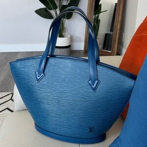 Louis Vuitton Elegant Epi Saint Jacques Blue Tote